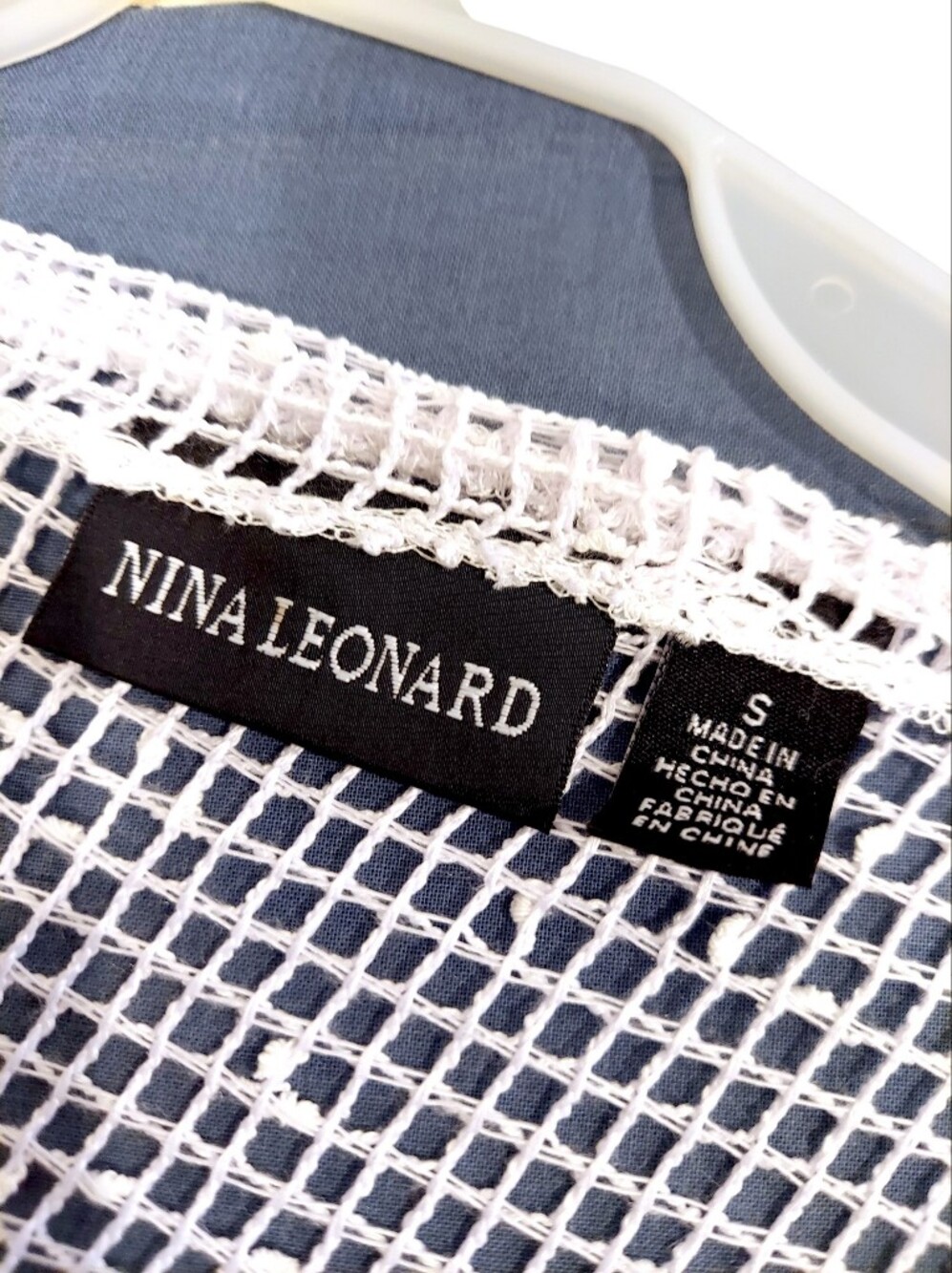 Nina Leonard White Open-Weave Button-Front Cardigan - Picture 3 of 5